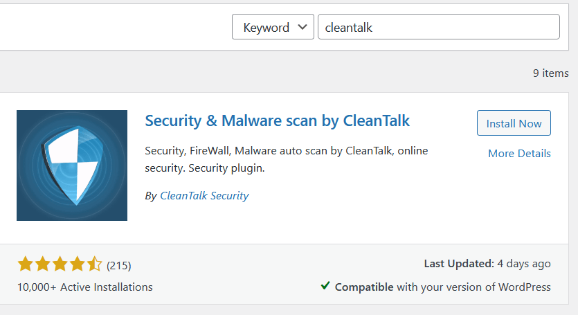 Install Security & Malware Scan by CleanTalk (5)
